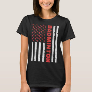 Badminton-Team Amerikanische Flagge USA Badminton T-Shirt