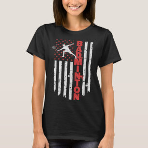 Badminton-Team Amerikanische Flagge USA Badminton T-Shirt