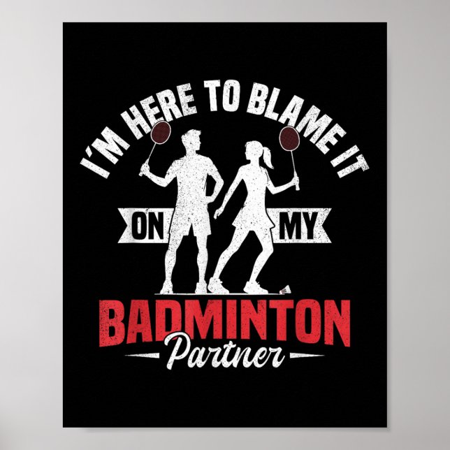 Badminton Team Game Partner Shuttle Player Badmint Poster (Vorne)