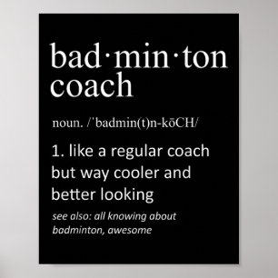 Badminton-Trainer Definition Sport Lustiger Traine Poster