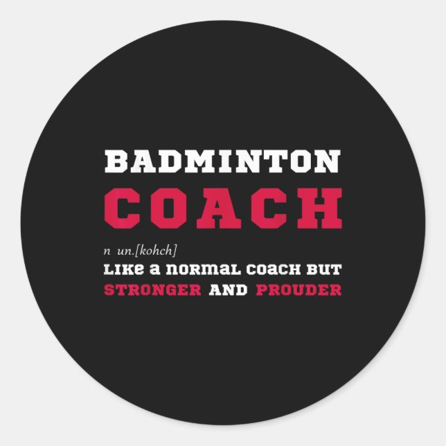 Badminton-Trainer Sport-Coaching-Definitionsgesche Runder Aufkleber (Vorderseite)