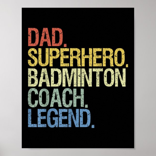 Badminton-Trainer-Vater Poster (Vorne)