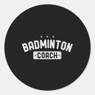 Badminton-Trainer Vintage-Badminton Runder Aufkleber