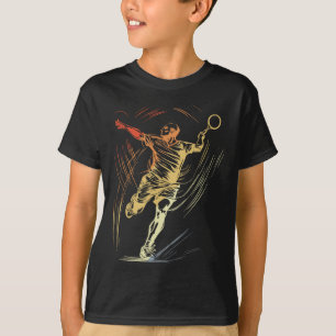 Badminton Typ Sketch Racquet Sport Shuttle T-Shirt