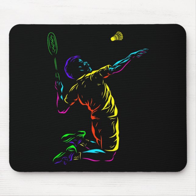Badminton-Typ Sketch Schläger Sport Federball  Mousepad (Vorne)