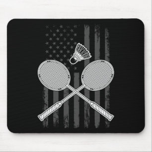 Badminton und Shuttle American Flag Mousepad
