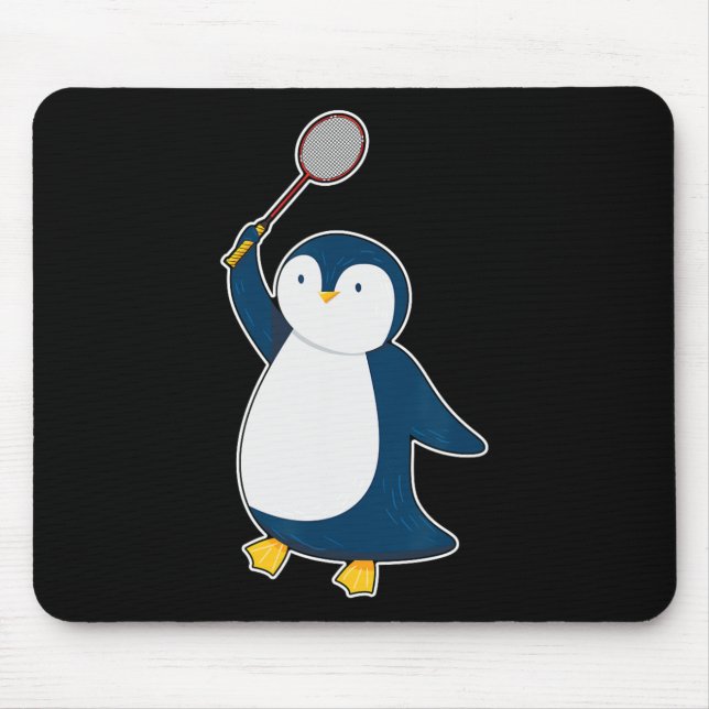 Badminton und Shuttle Player Pinguin Mousepad (Vorne)