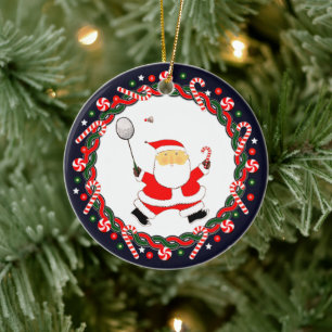 Badminton-Urlaubsgeschenk Keramik-Ornament Keramik Ornament