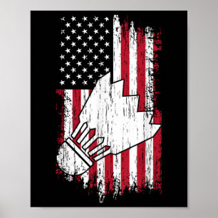 Badminton - USA Amerikanische Flagge Badminton Tee Poster