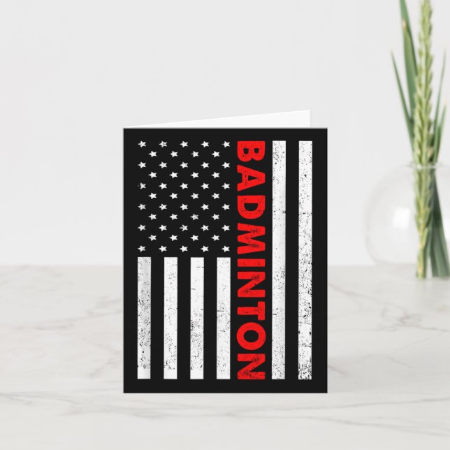 Badminton Usa Flag Graphic Badminton Player Shuttl Karte (Vorderseite)
