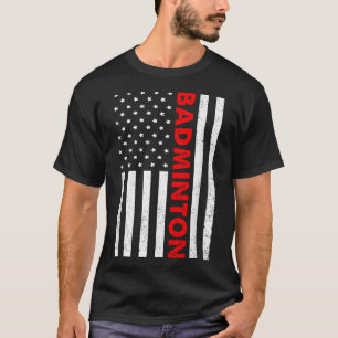 Badminton USA-Flagge Grafik Badminton-Spieler Fede T-Shirt