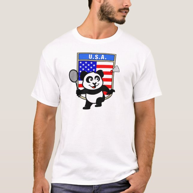 Badminton USA Panda T-Shirt (Vorderseite)