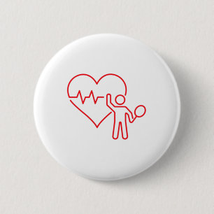 Badminton Valentinstag Heartbeat My Valentine Button