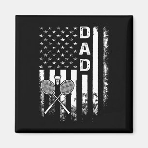 Badminton Vater American Flag Vintage Weihnachten Magnet