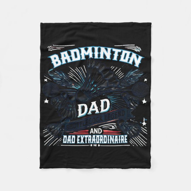 Badminton Vater Shuttle Legend Funny Sports Design Fleecedecke (Vorderseite)