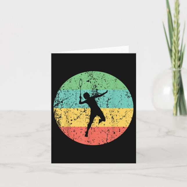 Badminton Vintag Retro Badminton Player Karte (Vorderseite)