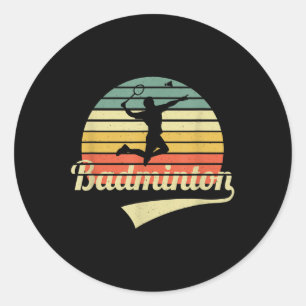 Badminton Vintage Badminton Spieler Badminton Spor Runder Aufkleber