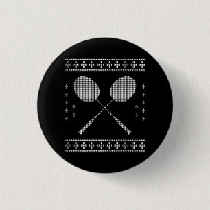 Badminton Weihnachten Button