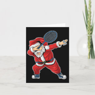 Badminton Weihnachts-Dabbing Weihnachtsmann mit Sh Karte