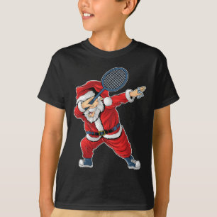 Badminton Weihnachts-Dabbing Weihnachtsmann mit Sh T-Shirt