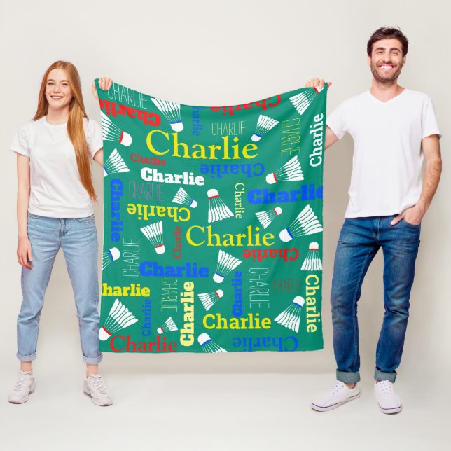 Badminton, weiß, blau, rot und grün fleecedecke (Beispiel)