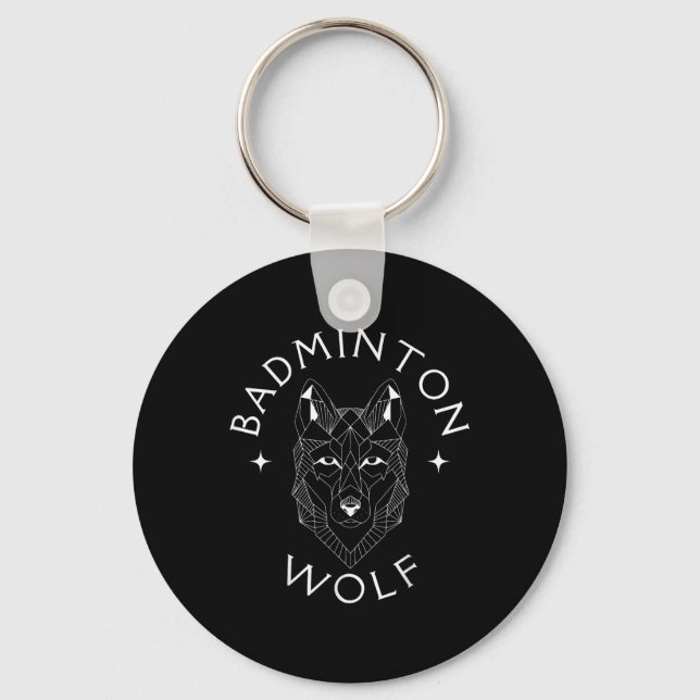 Badminton Wolf Player Racket Shuttle Sports Schlüsselanhänger (Vorderseite)
