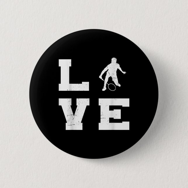Badminton Womens Mens Badminton Player Shuttle Button (Vorderseite)