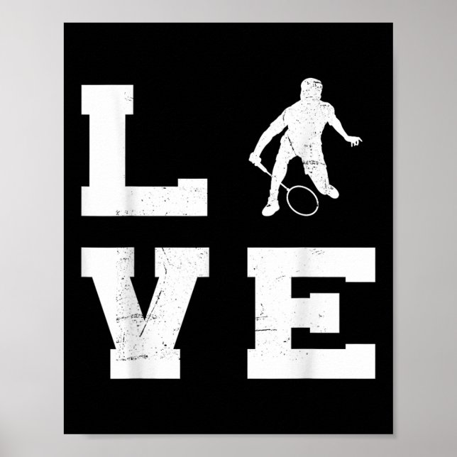 Badminton Womens Mens Badminton Player Shuttle Poster (Vorne)
