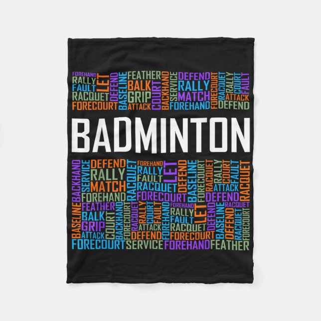 Badminton Words Lover Geschenke Badminton Player G Fleecedecke (Vorderseite)