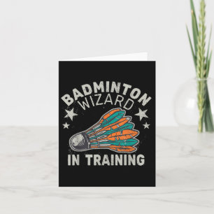 Badminton-Zauberer in Ausbildung Shuttle Sport Bal Karte