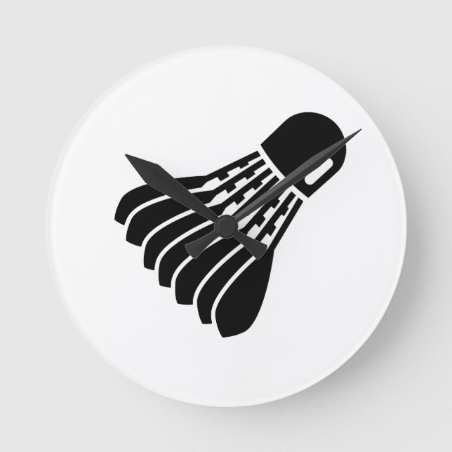 Badmintonikone Runde Wanduhr (Vorderseite)