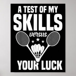 Badmintonliebhaber Fähigkeiten Test Shuttle Spiele Poster