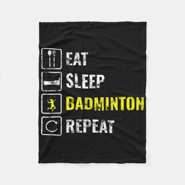 Badmintonspieler Badminton Schläger Shuttle Federb Fleecedecke (Vorderseite)