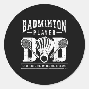 Badmintonspieler Dad Der Shuttle-Spieler Badminton Runder Aufkleber
