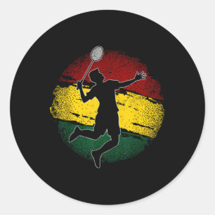 Badmintonspieler ghanaische Flagge Ghana Runder Aufkleber