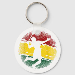 Badmintonspieler ghanaische Flagge Ghana  Schlüsselanhänger