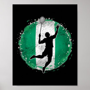 Badmintonspieler Nigeria Nigerianische Flagge Nige Poster