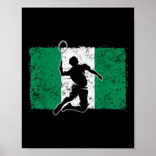 Badmintonspieler Nigeria Nigerianische Flagge Nige Poster