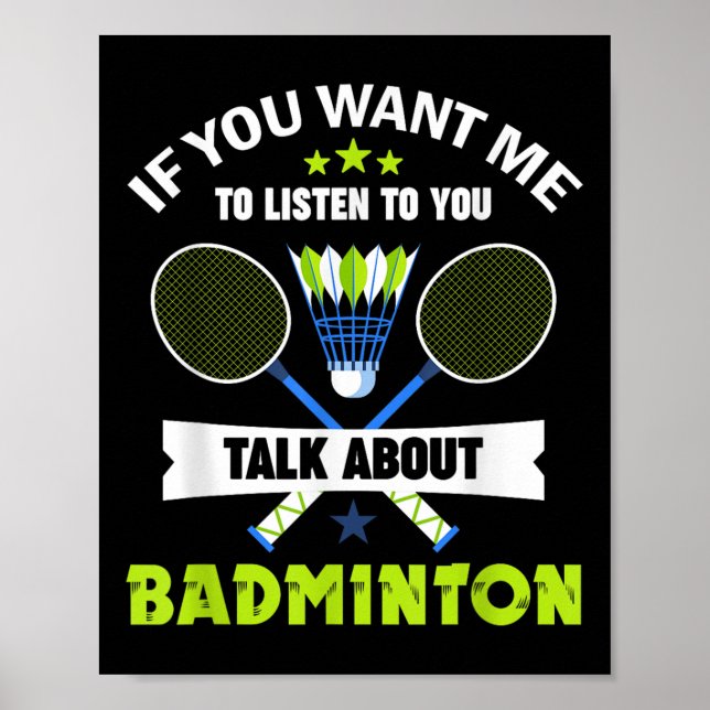 Badmintonspieler Shuttle sprechen über Badminton  Poster (Vorne)