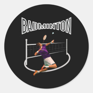 Badmintonspieler Shuttlecock Jungen Männer Jugend Runder Aufkleber