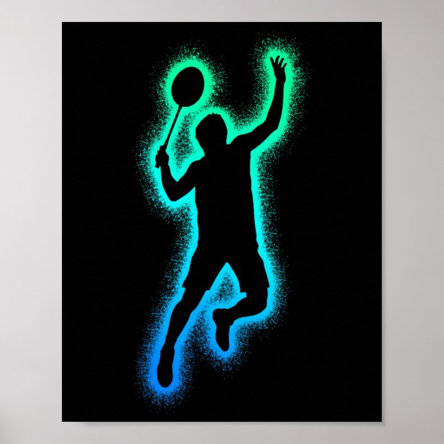 Badmintonspieler Shuttlecock Männer Jungen Badmint Poster (Vorne)