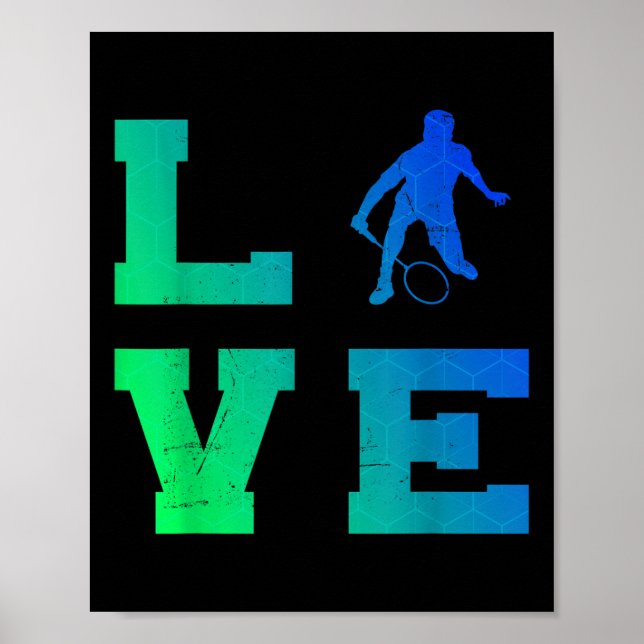 Badmintonspieler Shuttlecock Squash Herren Badmint Poster (Vorne)