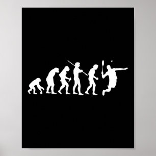 Badmintonspieler Smash Schläger Sport Federball  Poster