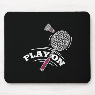 Badmintonspieler Sport Stock Federball Rakett Mousepad