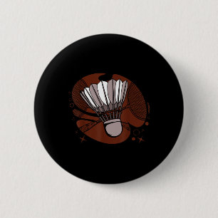 Badmintonspieler Sportler Athlet Spiel Federball Button