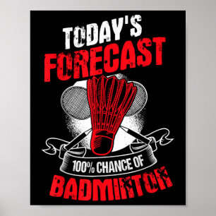 Badmintonspieler Sportler Athlet Spiel Schläger Lo Poster