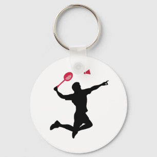 Badmintonspieler springen schlüsselanhänger