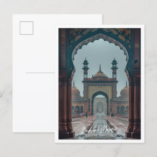 Badshahi-Moschee in Lahore Kunst Reise berühmter O Postkarte