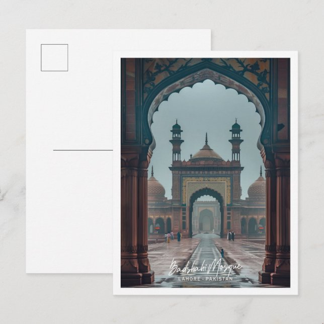 Badshahi Moschee Wilhelm Tell Postkarte (Vorne/Hinten)