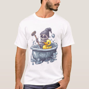Badzeit Knochen � Süßer lustiger Schädel in der Wa T-Shirt